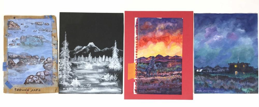 Boyd Warner comparable auction result: 4pc boyd warner blackhairl watercolors