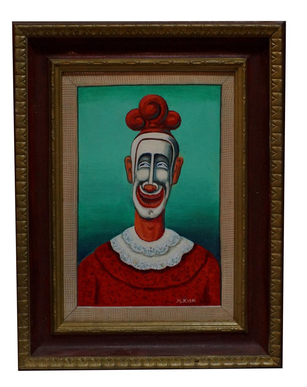 Maurice Kish comparable auction result: an oil painting the smiling clown by maurice kish