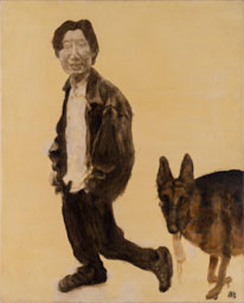 Chunya Zhou comparable auction result: zhou chunya self portrait with heigen