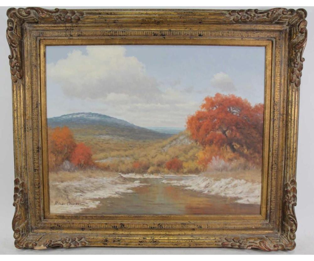 Palmer Chrisman comparable auction result: palmer chrisman texas hill country oil on canvas