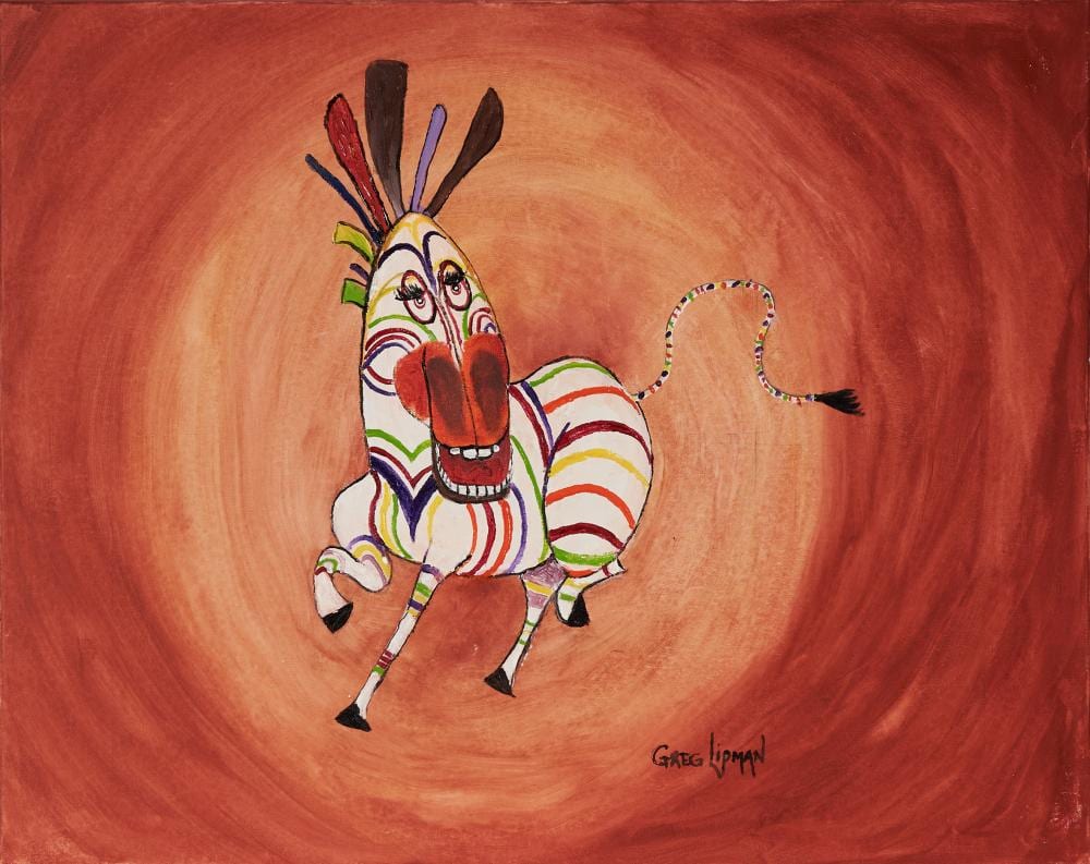 Greg Lipman comparable auction result: greg lipman 1938 zebby acrylic on canvas 61 x 76 cm signed lower right
