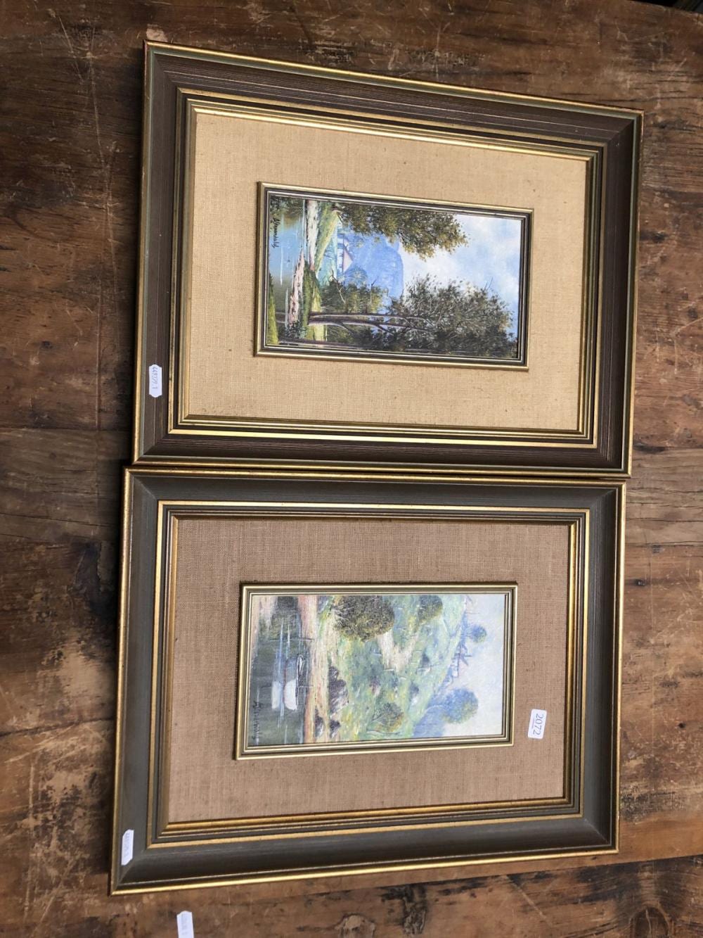 Alex Steuerwald comparable auction result: alex steuerwald 2 works moored boat and hillside cottages macdonald s creek oils on board 43 x 33cm each frames each signed