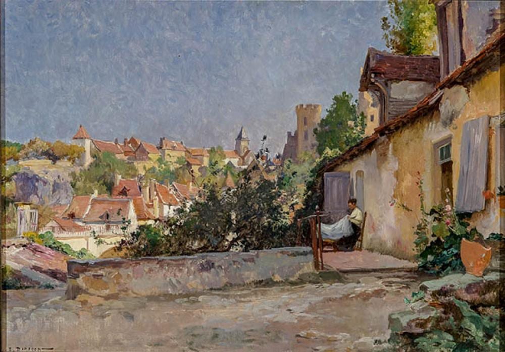 Emile Charles Dameron comparable auction result: emile charles dameron french 1848 1908 le village ensoleill oil on canvas 15 x 21 3 4 in