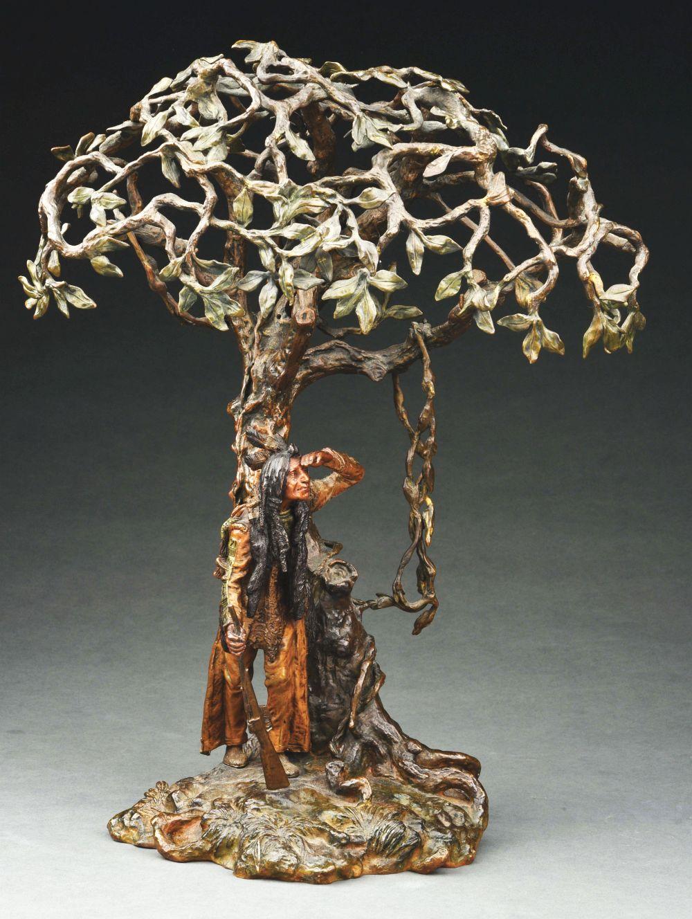 LOOK OUT LAMP BRONZE SCULPTURE. sold by Morphy Auctions, lot 2050 — auction record photograph