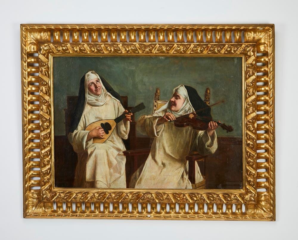 Alessandro Sani comparable auction result: alessandro sani italian signed o c two merry nuns