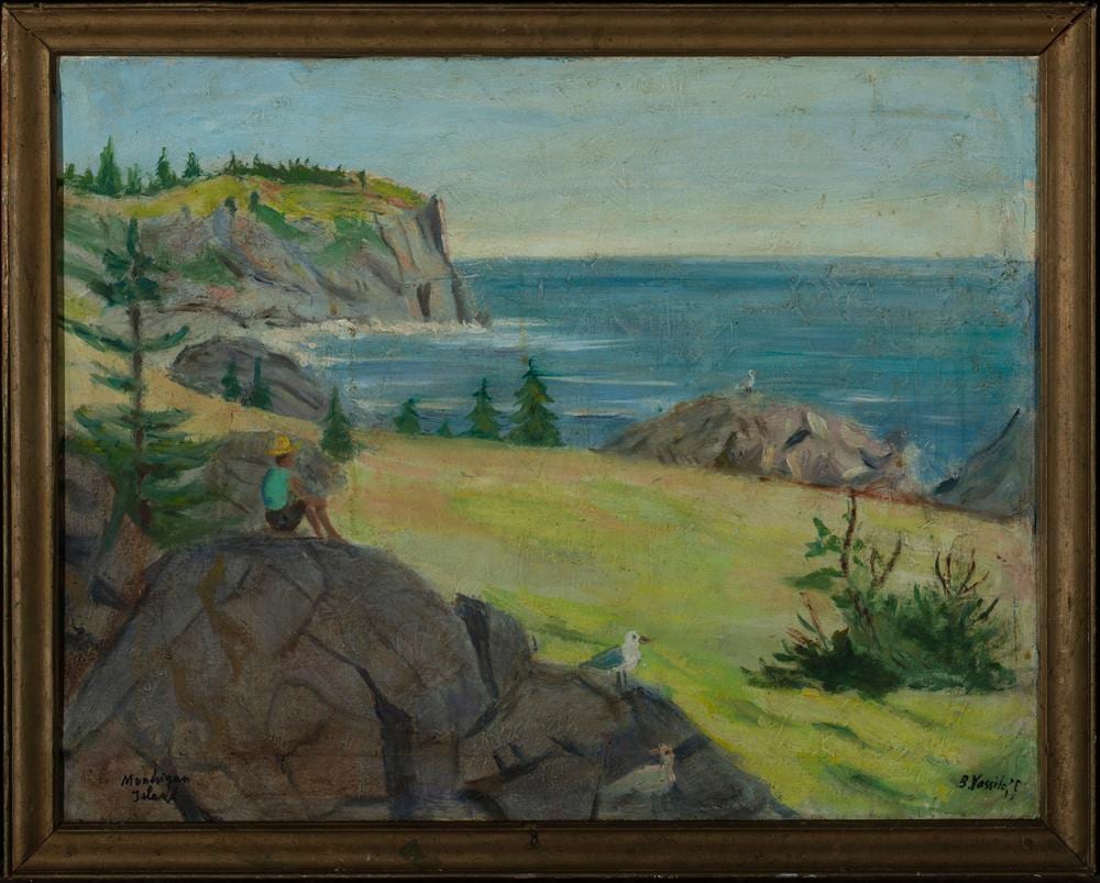 Boris Vassiloff comparable auction result: boris vassiloff russian am 1901 2000 monhegan island oil on canvas framed 18 3 4 x 24 3 8 actual 21 1 16 x 26 5 16 framed