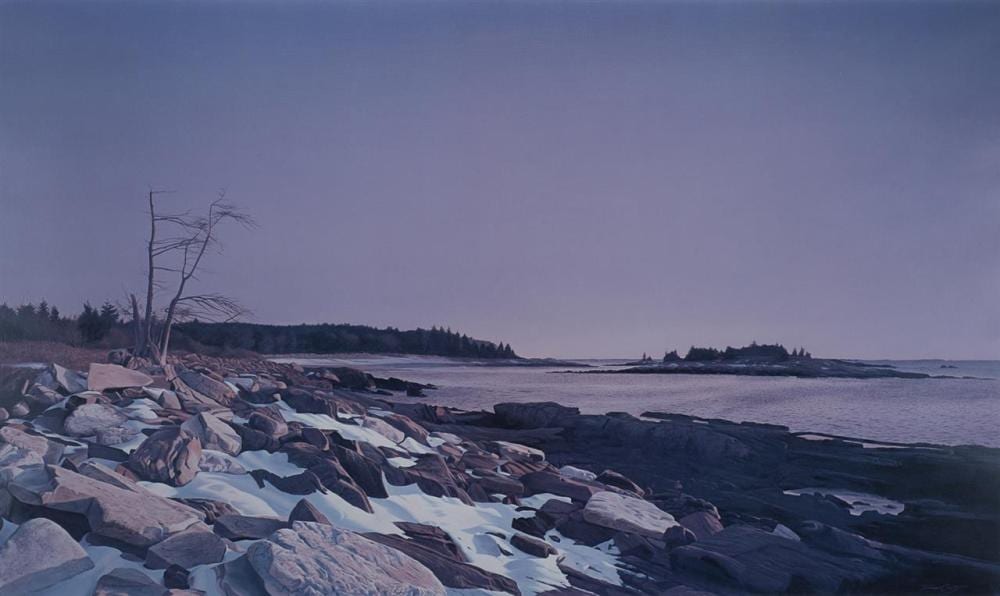 Thomas Crotty comparable auction result: thomas crotty am 1934 2015 maine coastal scene print framed under glass 19 x 32 actual 29 x 41 1 2 framed