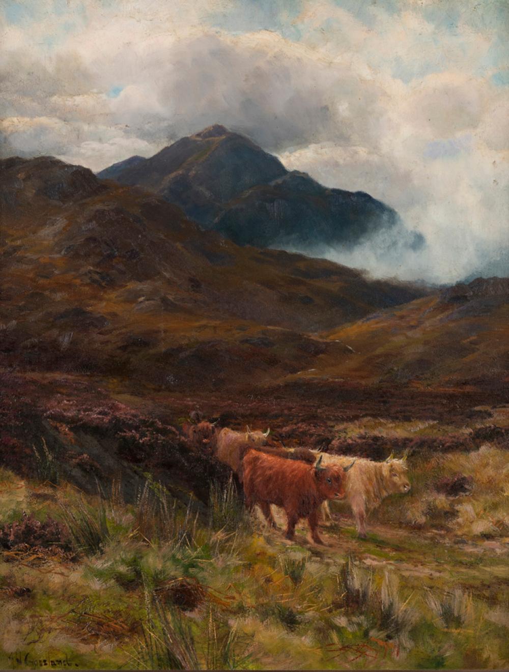 James Henry Crossland comparable auction result: james henry crossland british 1852 1939 highland cattle