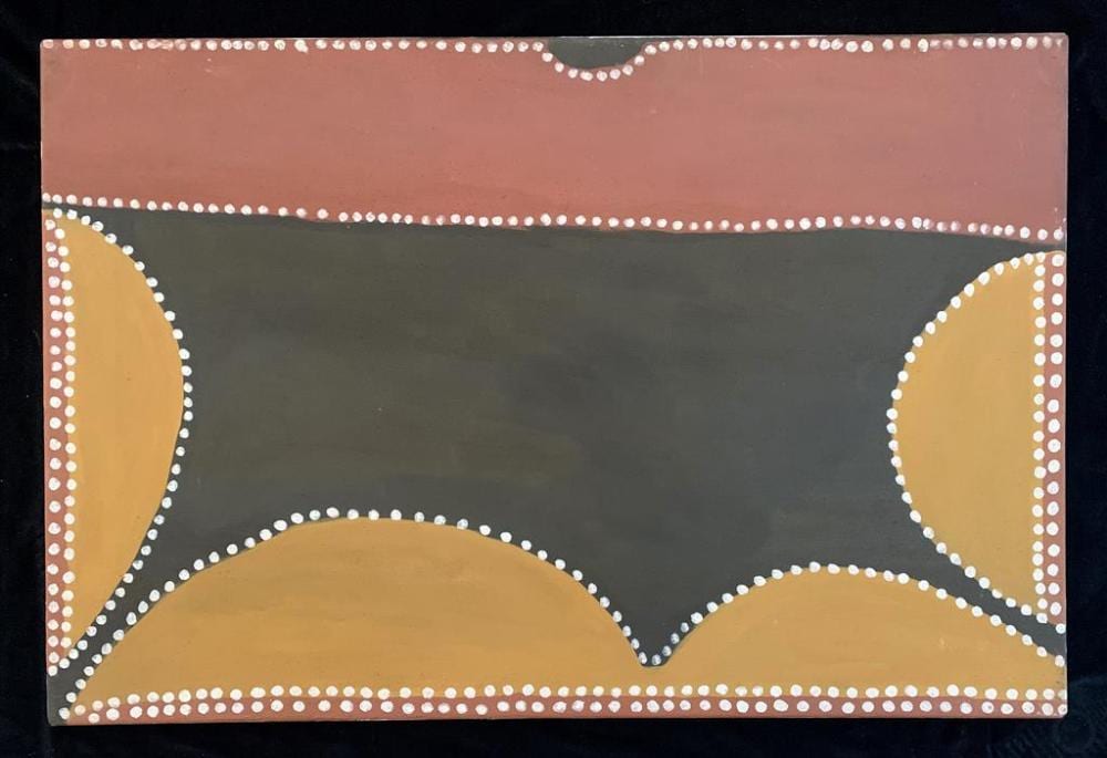 Henry Wambini comparable auction result: henry wambini jawalyi b c 1934 2003 nyargoonan gap 1998 ochres on belgian linen