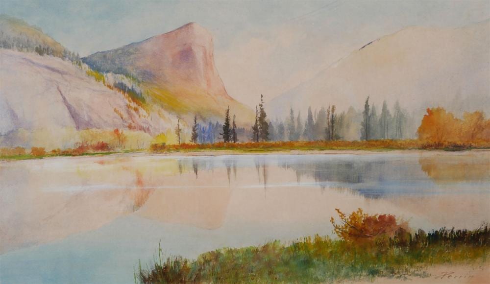 Alfred Feyen Perrin comparable auction result: alfred feyen perrin watercolor landscape