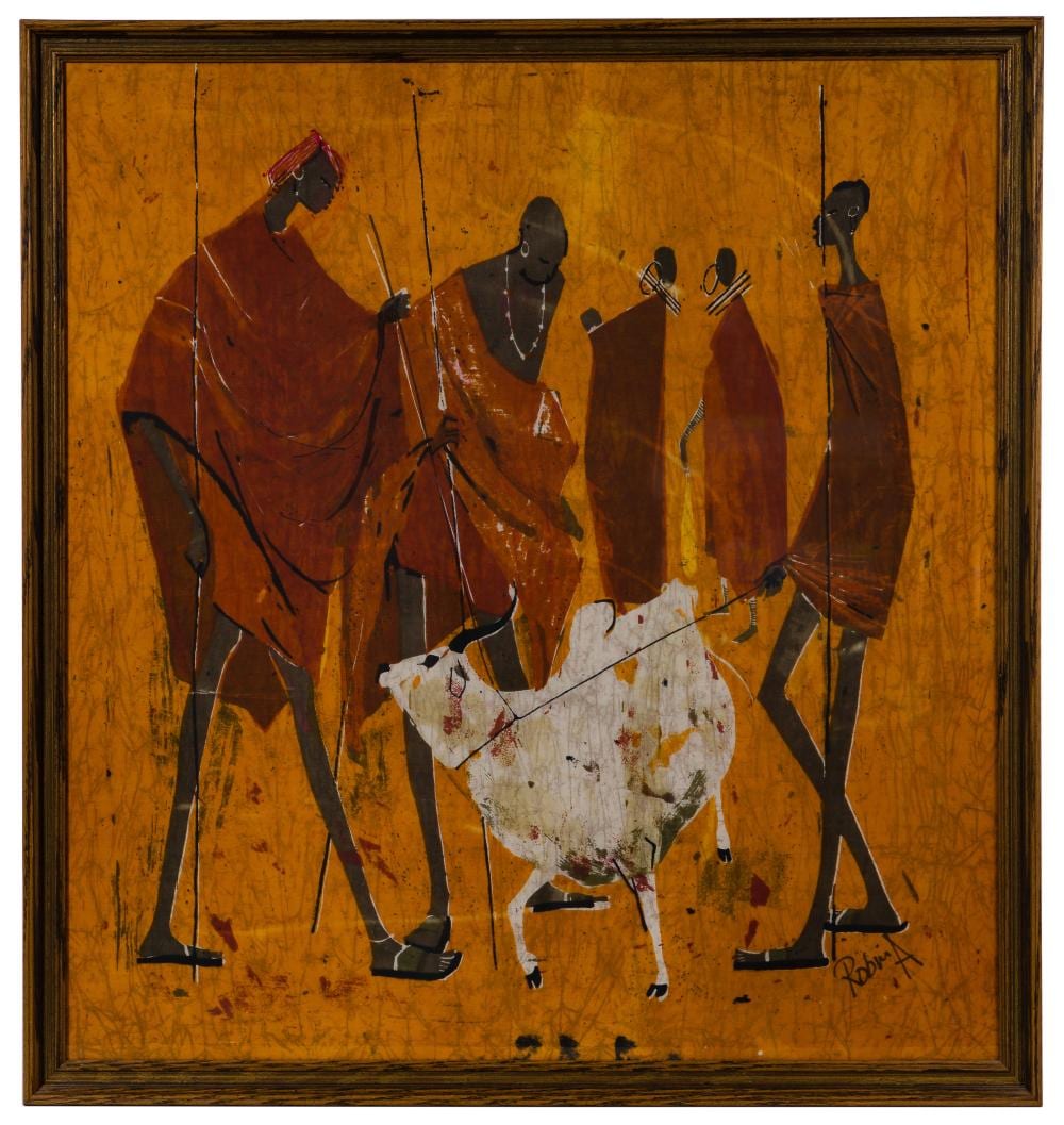 Robin Anderson comparable auction result: robin anderson kenyan 1924 2012 batik on silk
