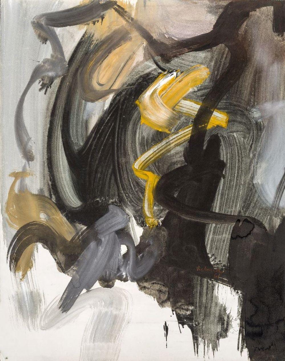 Salvador Victoria comparable auction result: salvador victoria spanish 1929 1994 sans titre 1961 gouache and chinese ink signed and da