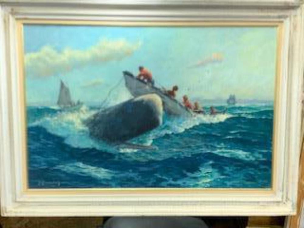 Hjalmar Amundsen comparable auction result: hjalmar amundsen usa 1911 2001 whaling oil canva