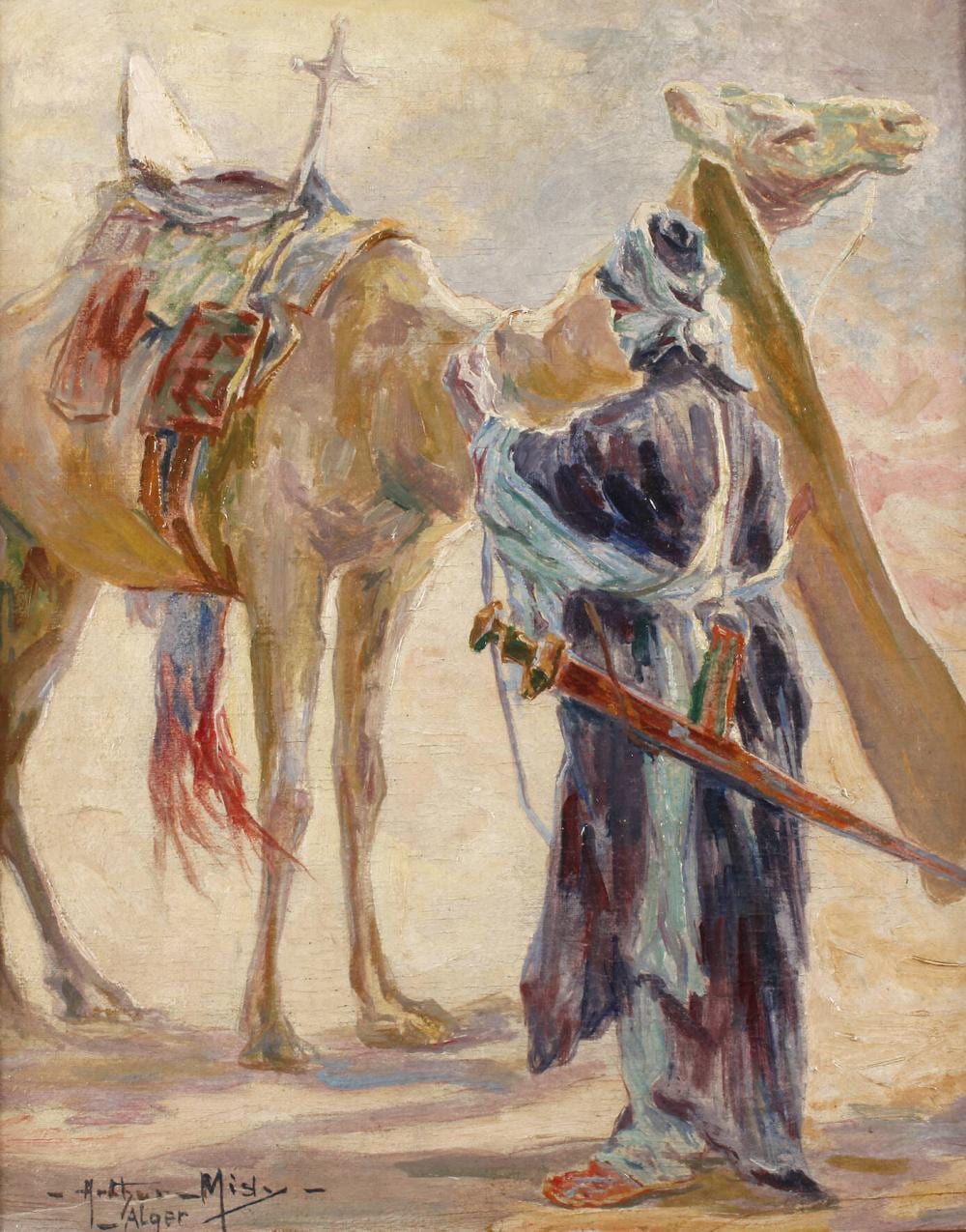 Arthur Midy comparable auction result: arthur midy krieger mit kamel