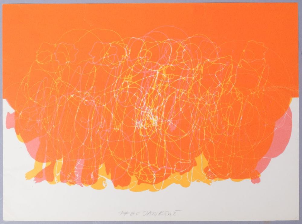 Jozef Jankovic comparable auction result: jozef jankovic signed abstract feet print pf 1980