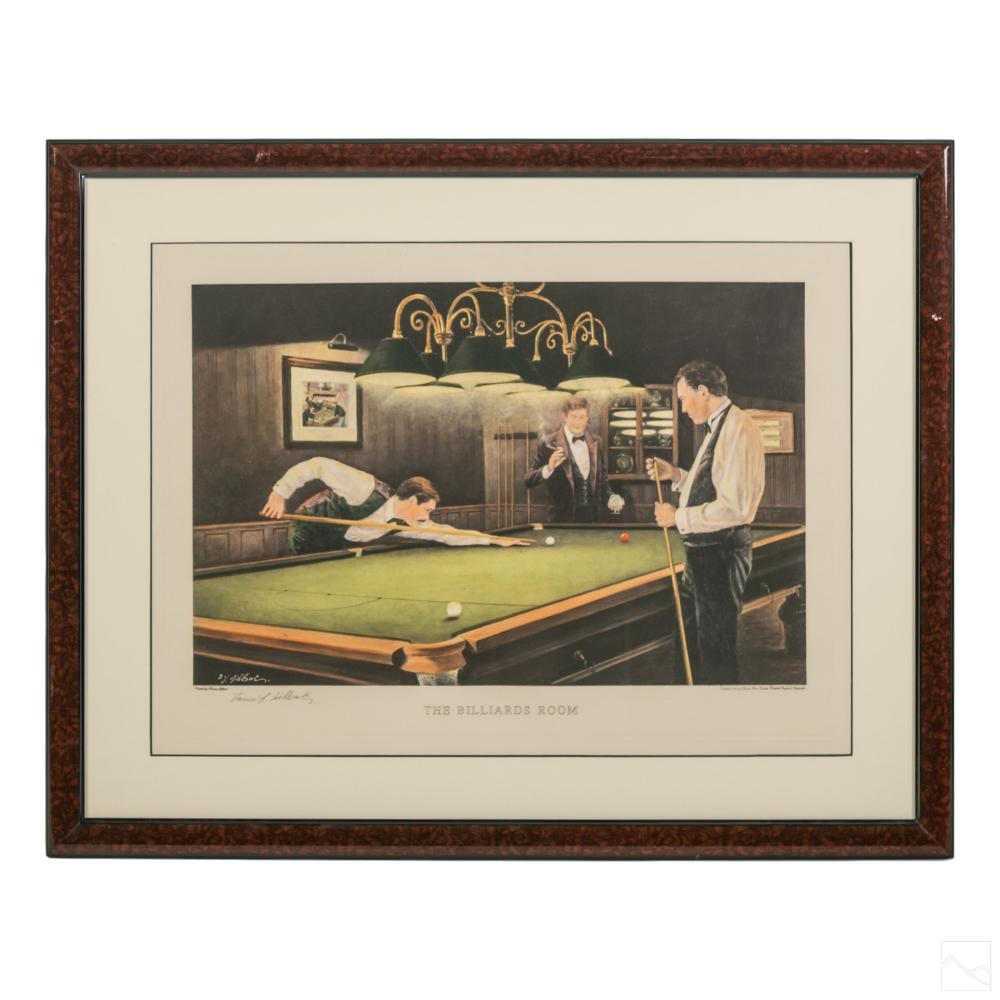 Terence Gilbert comparable auction result: terence gilbert b 1946 signed billiards lithograph