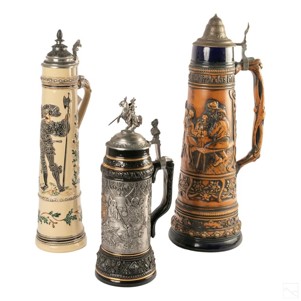 Gerz & Thewalt Monumental German Beer Steins Group sold by Hill Auction Gallery, lot 442 — auction record photograph