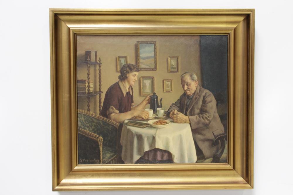 Sophus Vermehren comparable auction result: sophus vermehren 1866 1950 interi r med kvinde