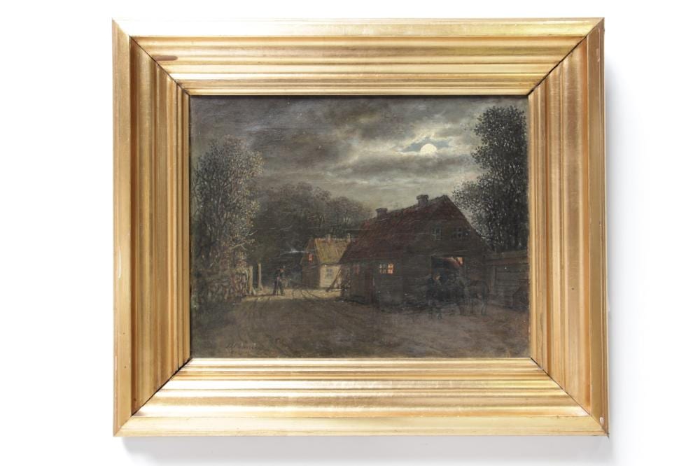David Monies comparable auction result: david monies 1812 1894 landsbyparti ved aftenst