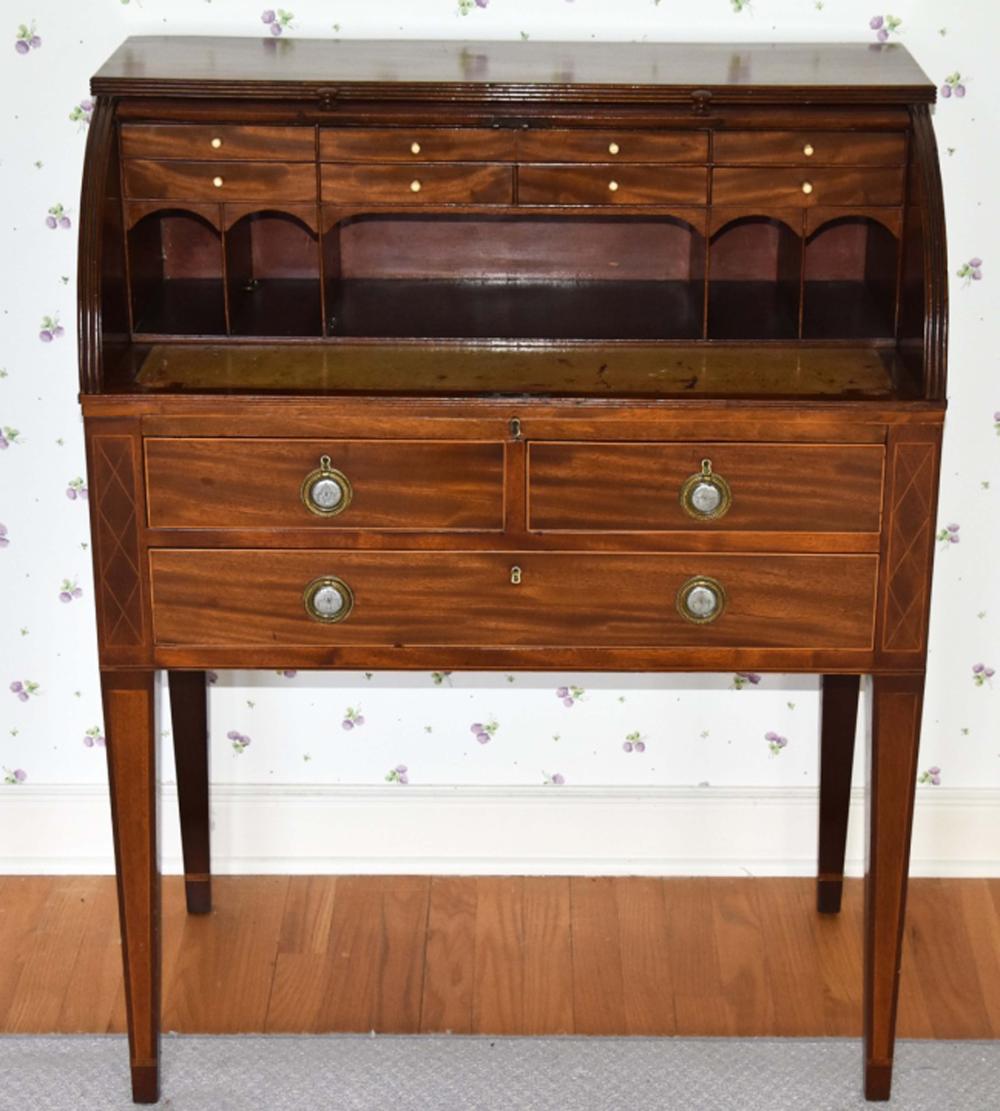 Auction comp thumbnail for Antique Circa 1810 American Federal Roll Top Desk Antique Circa 1810 American Federal Roll Top Desk (Greenwich Auction, Lot 242)