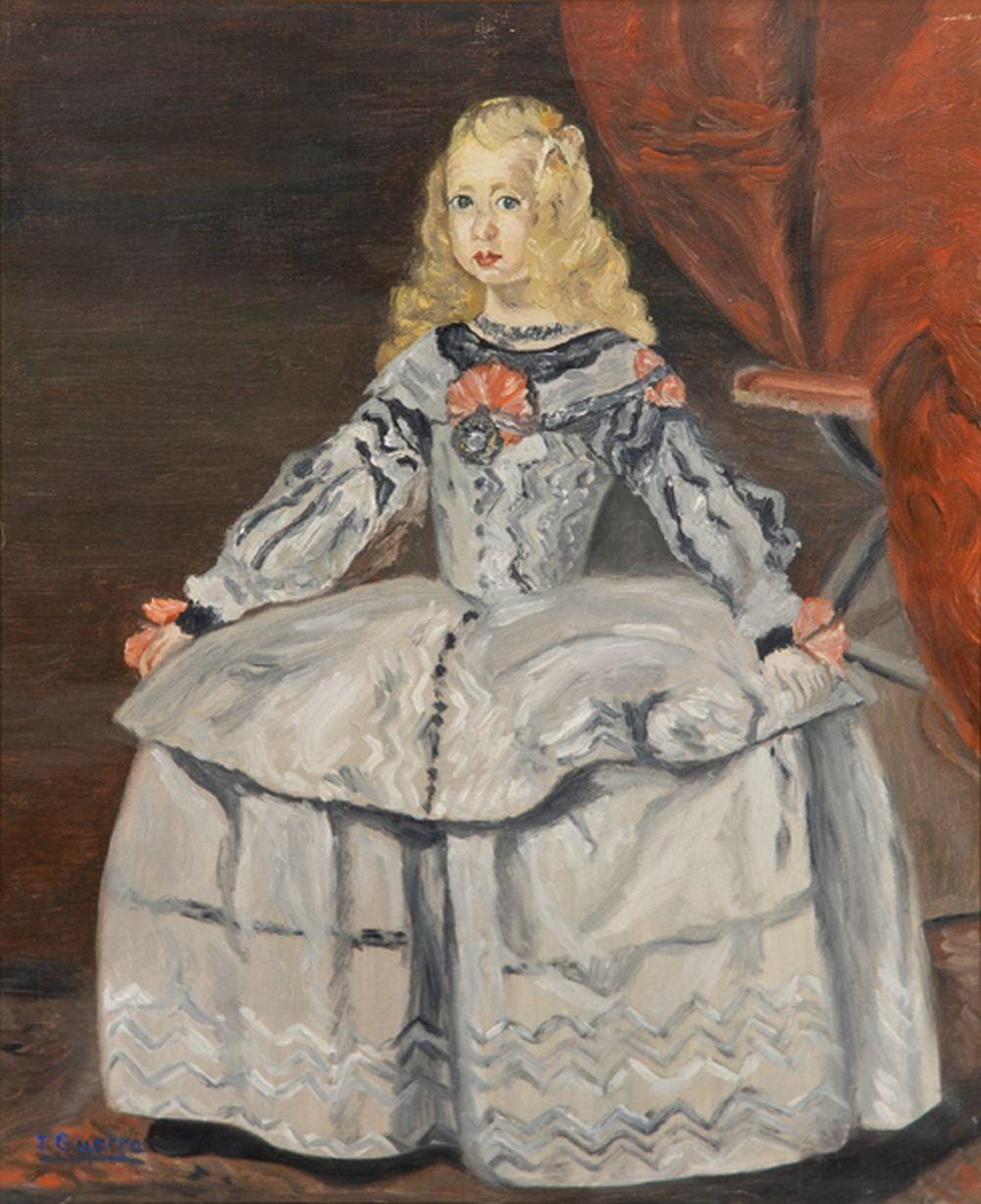 Isabel Guerra comparable auction result: isabel guerra tribute to vel zquez infanta margarita in white and silver