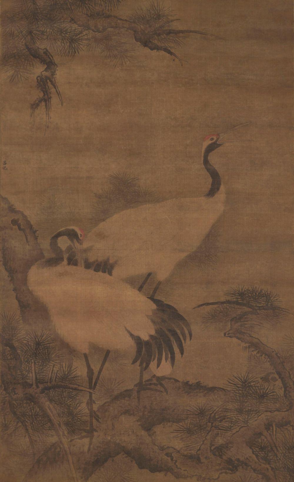 Lu Ji comparable auction result: lu ji circa 1475 1503 cranes on pine