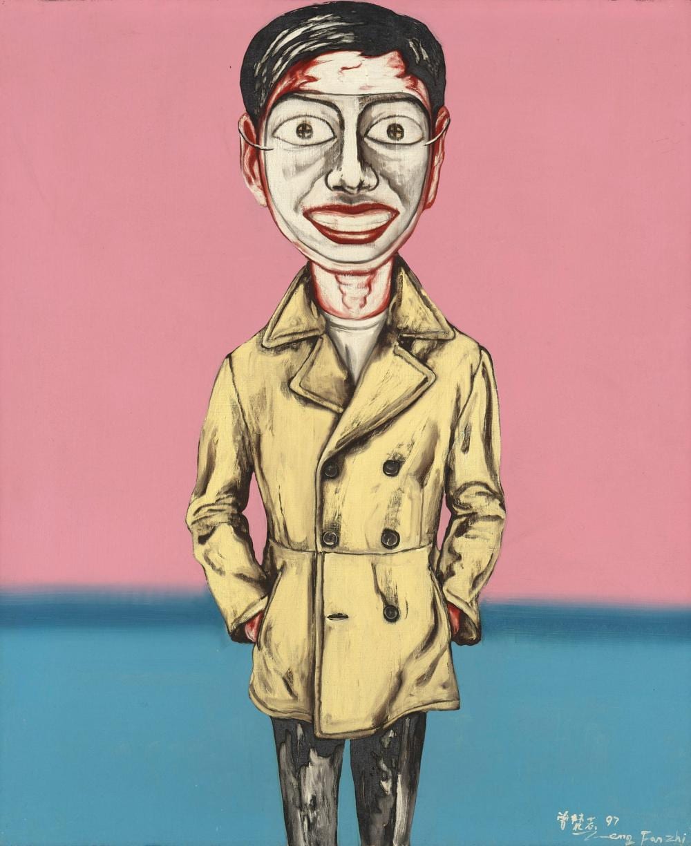 Zeng Fanzhi (B. 1964) - Mask Series 1997 No. 0 comparable sale