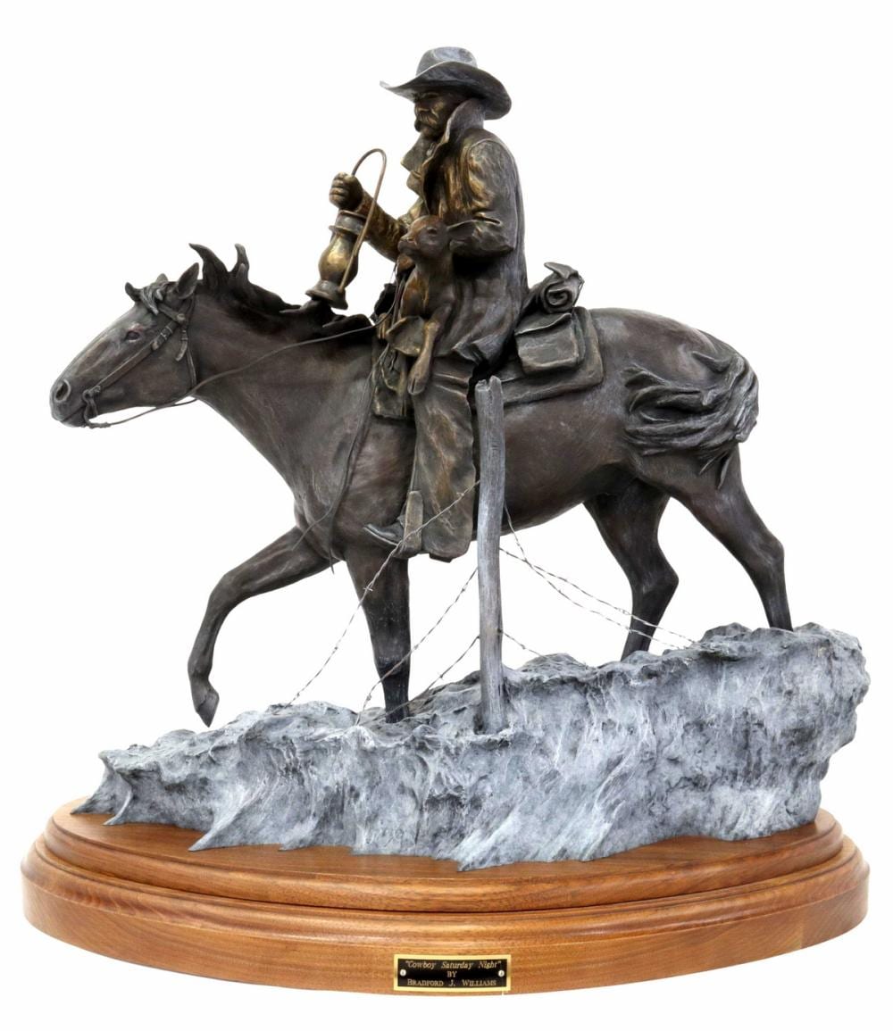Bradford Williams comparable auction result: bradford williams b 1948 cowboy bronze 24 5 h