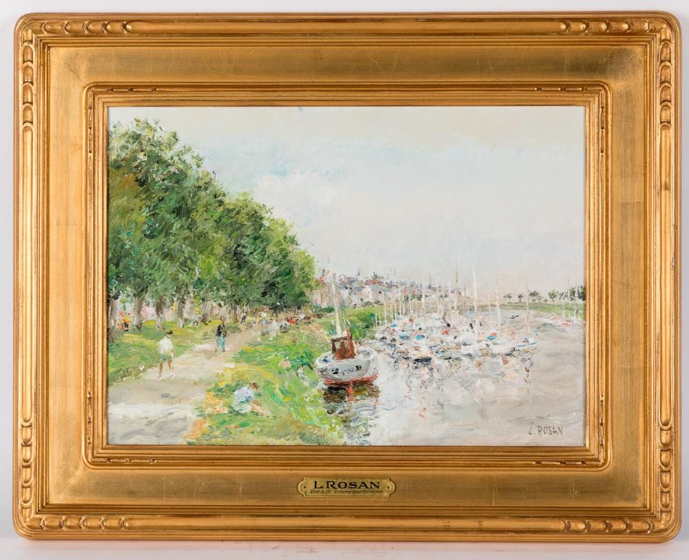 Louis Rosan comparable auction result: louis rosan pair of oil on canvas parisian scenes