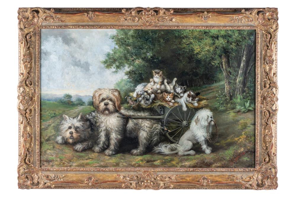 Jules Gustave Leroy comparable auction result: jules gustave leroy 1856 1921 dogs kittens