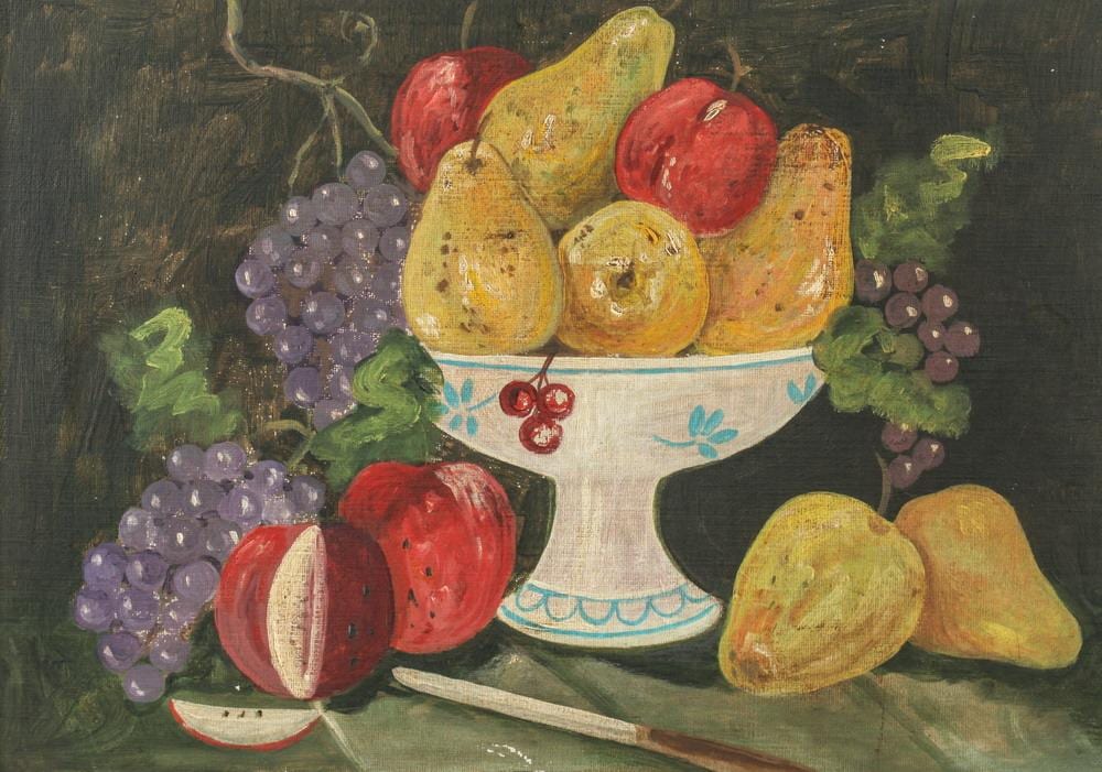 Ron Van Sweringen comparable auction result: ron lee van sweringen american 1936 2016 bowl of fruit signed and dated 66 verso oil on canvas
