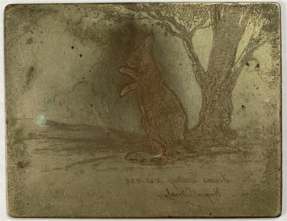 James Squire Morgan comparable auction result: james squire morgan 1866 1974 the seasons greetings from hayward c parisal 1928 1929 sydney australia zinc etching plate