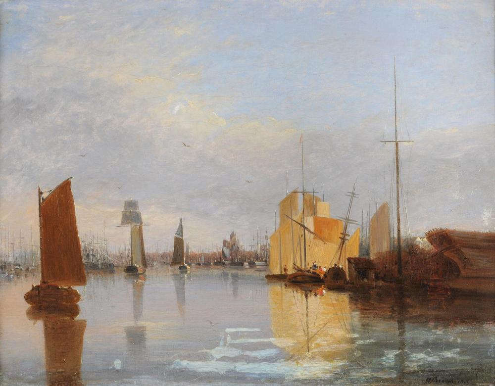 Alfred Stannard comparable auction result: alfred stannard british 1806 1889 yarmouth harbour