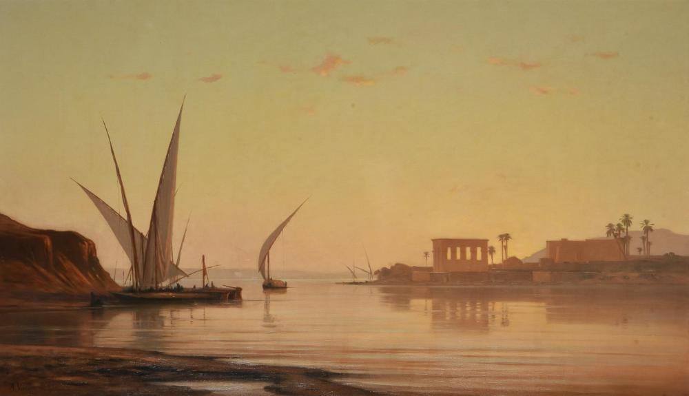 Auguste Veillon comparable auction result: auguste veillon french 1834 1910 the temple of philae