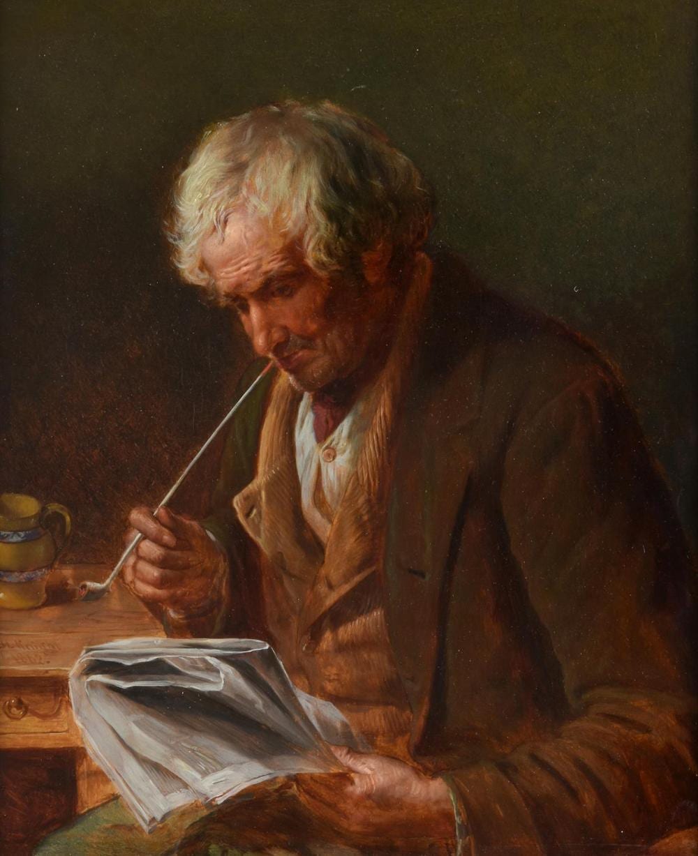william henry knight british 1823 1863 the evening paper · Dreweatts 1759 Fine Sales · 2021-05-27 William Henry (1823) Knight comparable auction result: william henry knight british 1823 1863 the evening paper