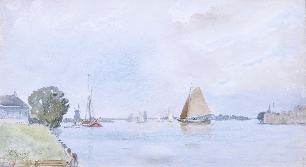 Pierre Vignal comparable auction result: pierre vignal 1855 1925 hollande voiliers dans l estuaire