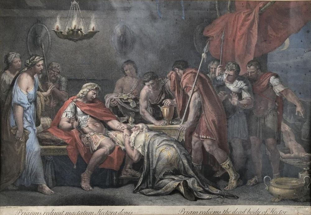 Domenico Cunego comparable auction result: domenico cunego 1724 25 8 january 1803 priam redeems the dead body of hector after gavin hamilton verenigd koninkrijk 1723 1798 itali engraving on paper rome 1775