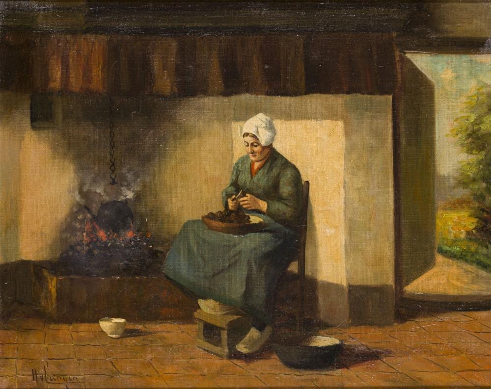 Hendrikus Johannes Franciscus van Langen comparable auction result: hendrikus johannes franciscus van langen 1874 1964 haarlem a peasant woman in an interior