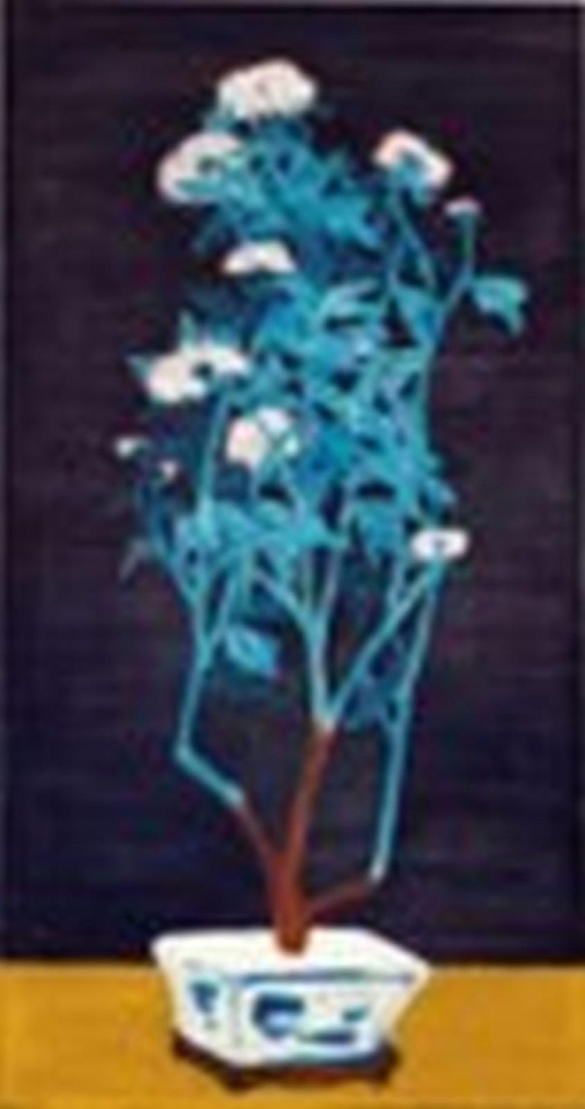 Sanyu (CHANG YU, 1895-1966) Potted Chrysanthemums oil on masonite 91.5 x 48 comparable sale
