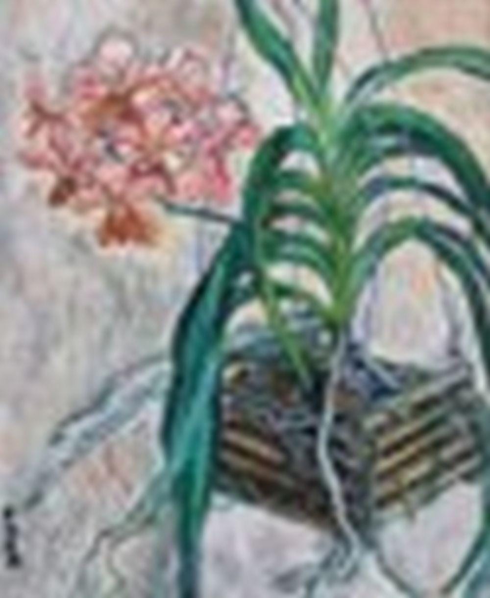 Georgette Chen (1906-1993) Orchid (Vanda) oil on canvas 65 x 54 cm. (25 5/8 comparable sale