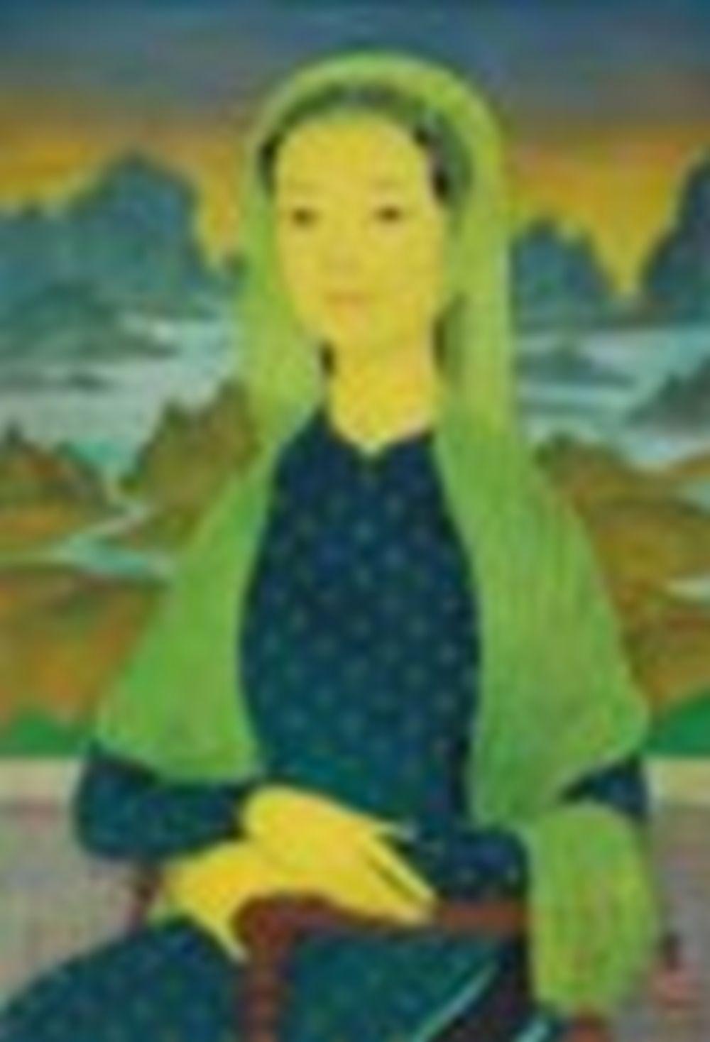 Mai Trung Thu (1906-1980) La Joconde (Mona Lisa) ink and gouache on silk 53 comparable sale