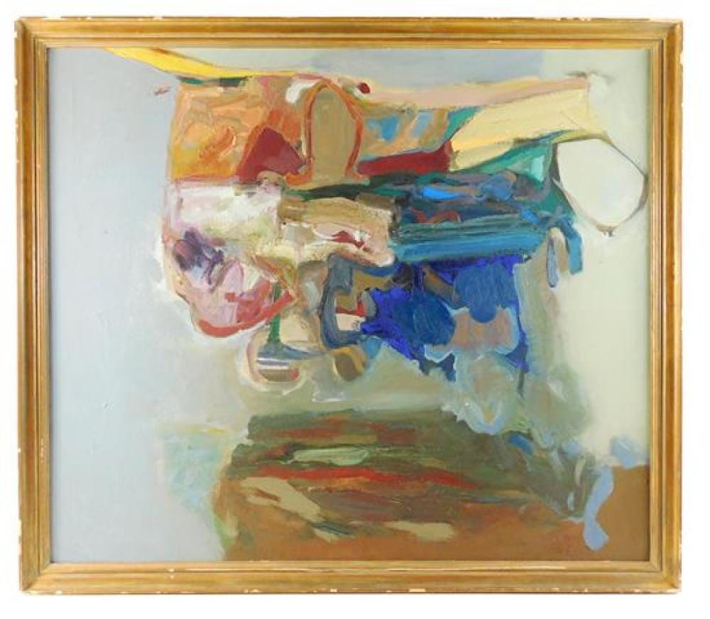 Dean Richardson comparable auction result: dean richardson american b 1931 oil on canvas helicopter 1962 abstracted composition with many layers of colors accents o