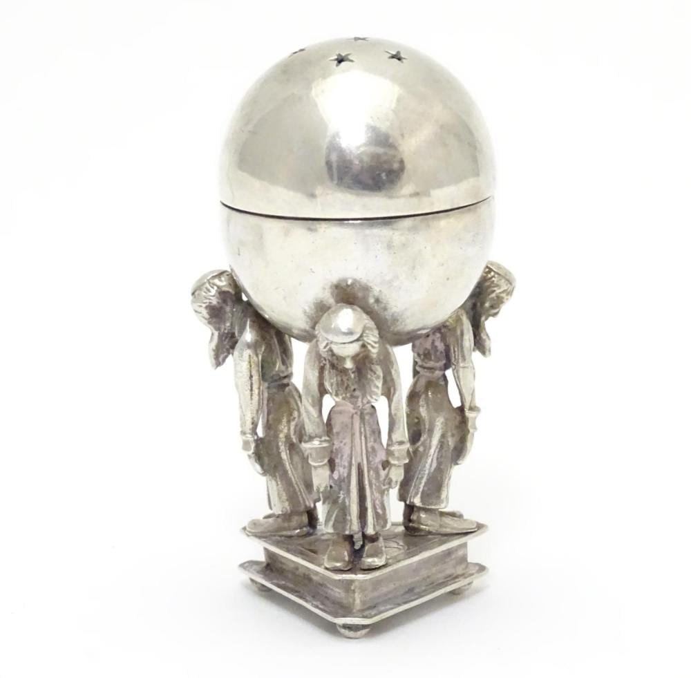 H. (1861) White comparable auction result: a white metal judaica besamim balsaminka spice h