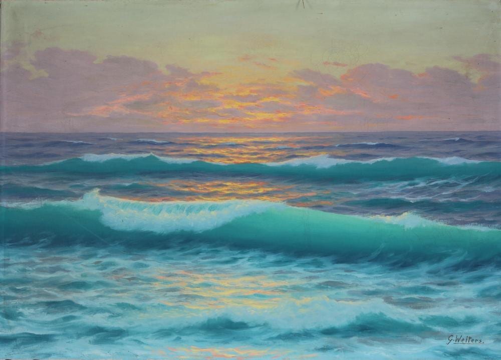 guglielmo welters 1913 2003 meereslandschaft im sonnenuntergang ocean sunset · Antikauktion Krefeld · 2021-06-19 Guglielmo Welters comparable auction result: guglielmo welters 1913 2003 meereslandschaft im sonnenuntergang ocean sunset
