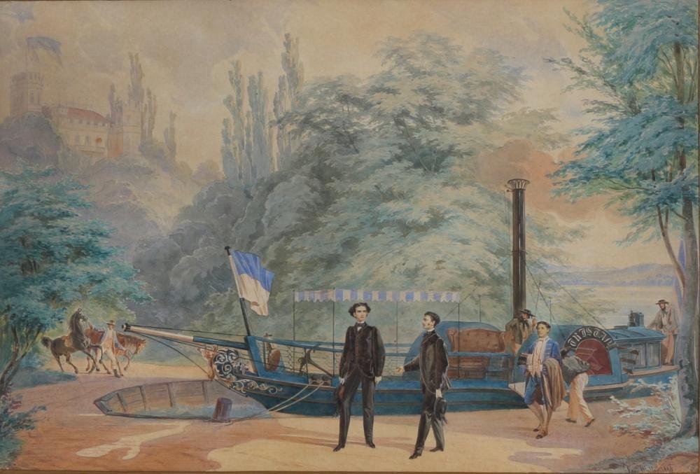 Joseph Watter comparable auction result: joseph watter 1838 1913 schaufelraddampfer 1866 paddle wheeler