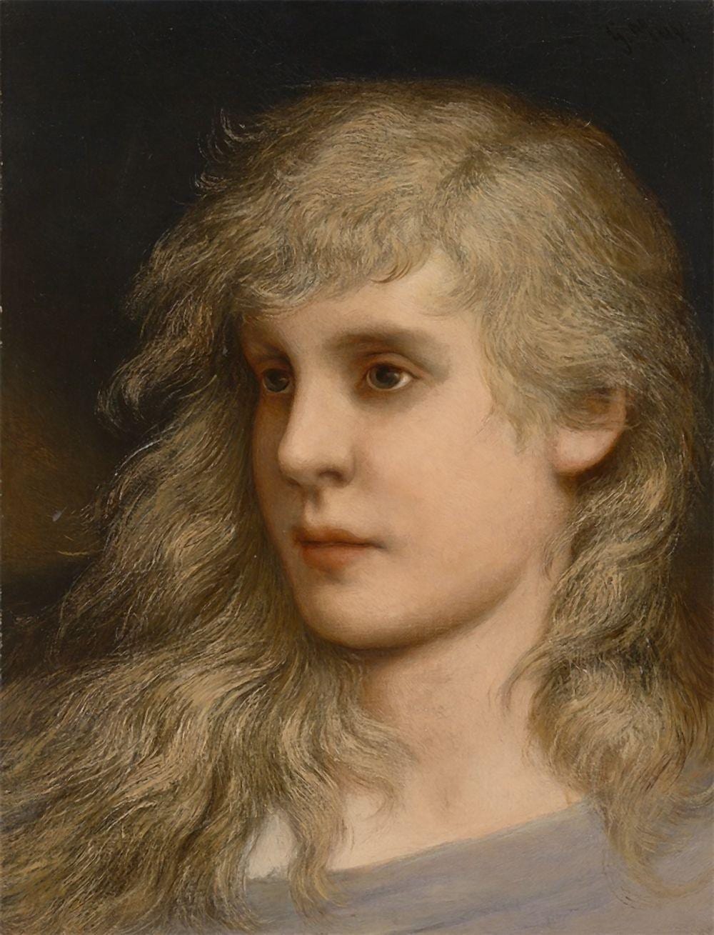 Gabriel von Max - Head of a young woman sold by Grisebach, lot 177 — auction record photograph