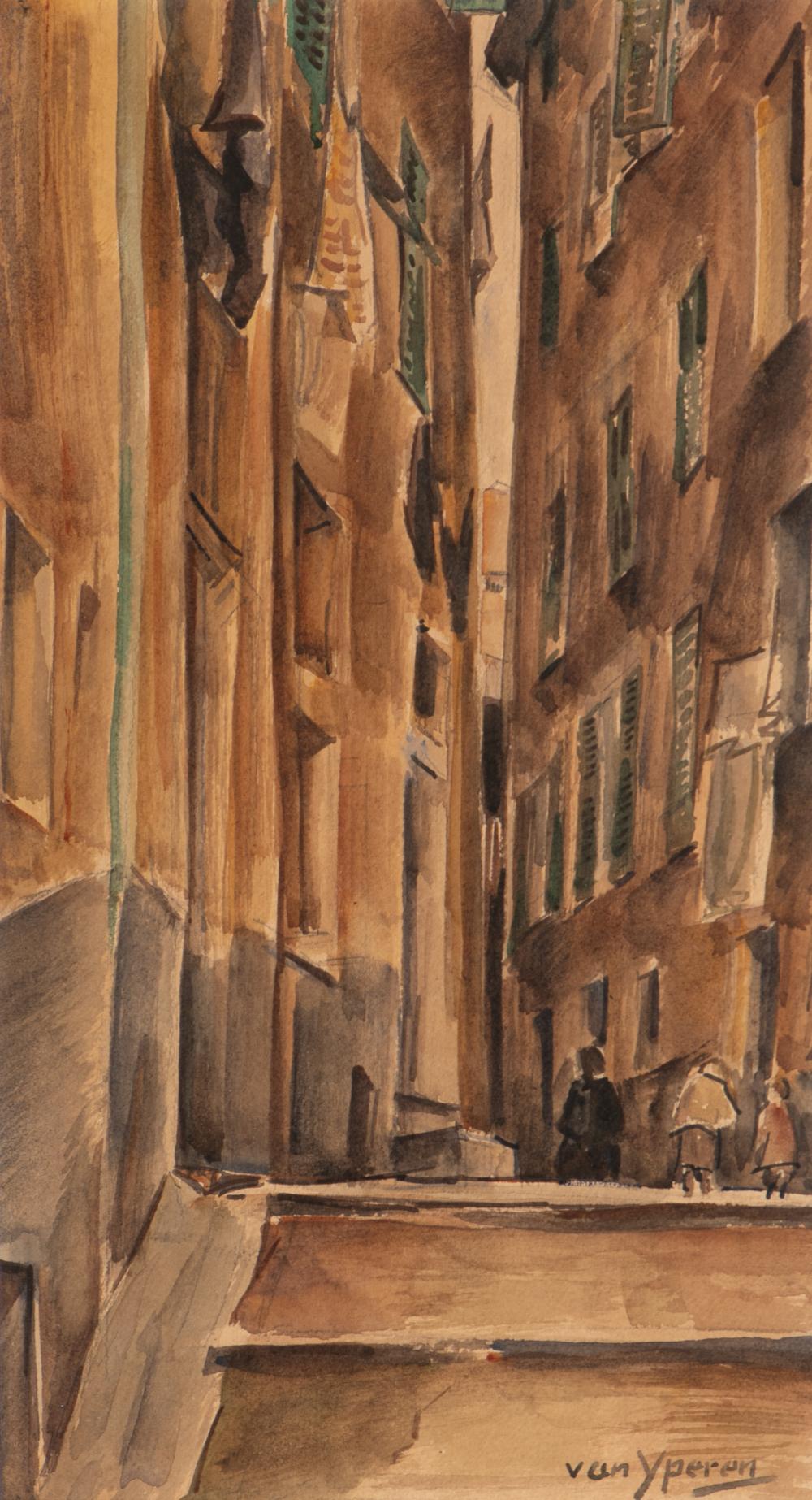 Gerrit Willem van IJperen comparable auction result: wandering through narrow streets of old city
