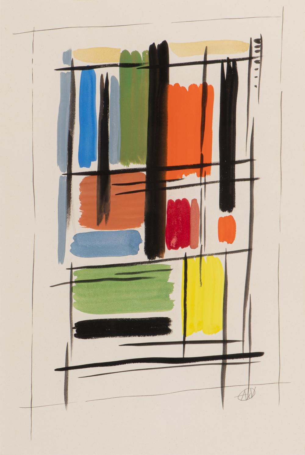 Andreas Theodorus van der Vossen comparable auction result: andr van der vossen composition with colour blocks