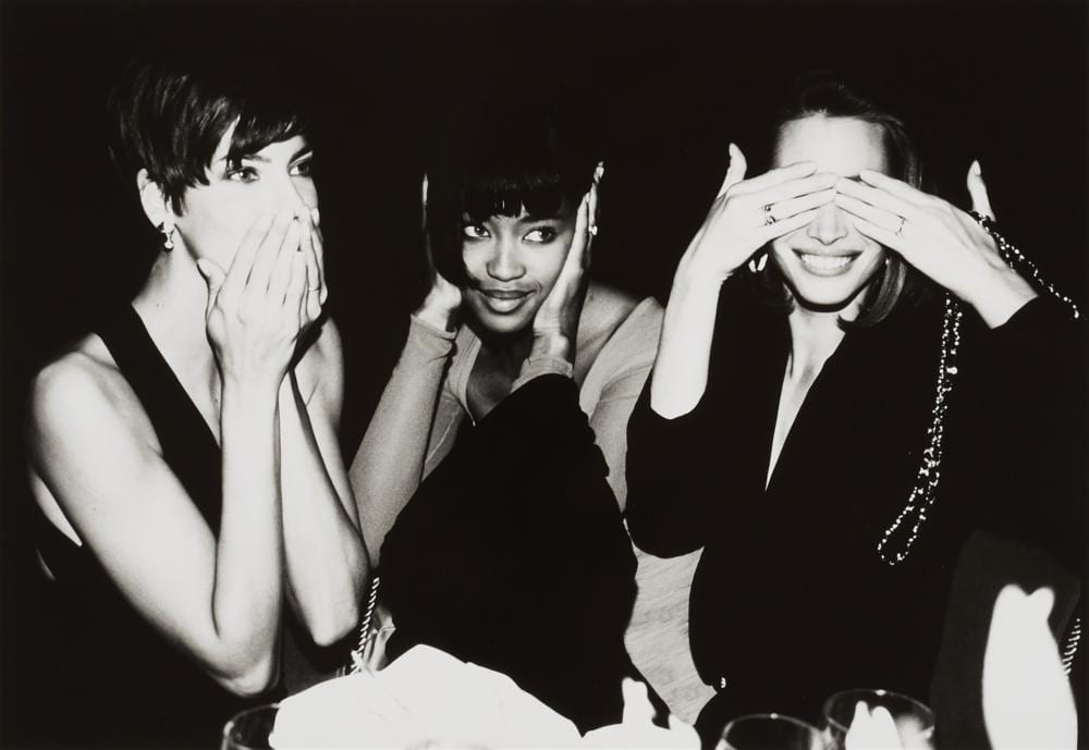 Roxanne Lowit comparable auction result: roxanne lowit linda evangelista naomi campbell and christy turlington speaking hearing and seeing no evil nyc 1989