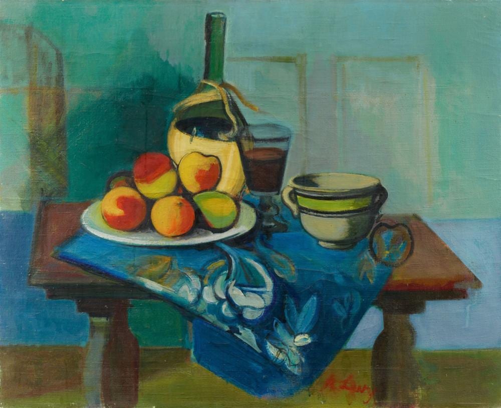 rudolf levy natura morta con fiasco 1941 · Kunsthaus Lempertz KG · 2021-06-17 Rudolf Levy comparable auction result: rudolf levy natura morta con fiasco 1941